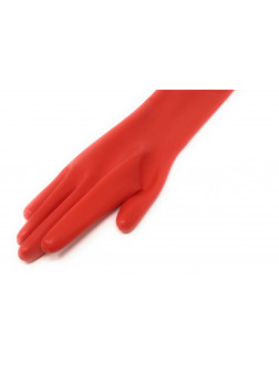 Handschuhe Latex schulterlang rot